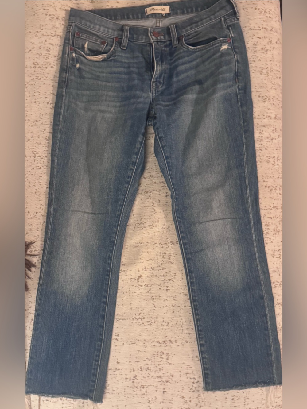 Madewell Women's Straight-Leg Faded Blue Jeans